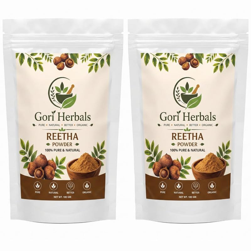 Reetha Powder | 100% Pure & Natural, Organic | Soapnut Kunkudukai powder, Aritha, Ritha - Herbal wash, Scalp treatment, Skin care (Edible, Seedless Soap Nut) Pack of 2 (100g each)-picture-22