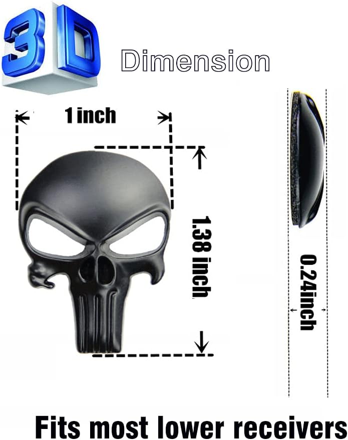 Tactical 3D Metal Magwell Decal Sticker for Magazine Decoration Badge，Stylish and Fit Perfectly on Magwell Location