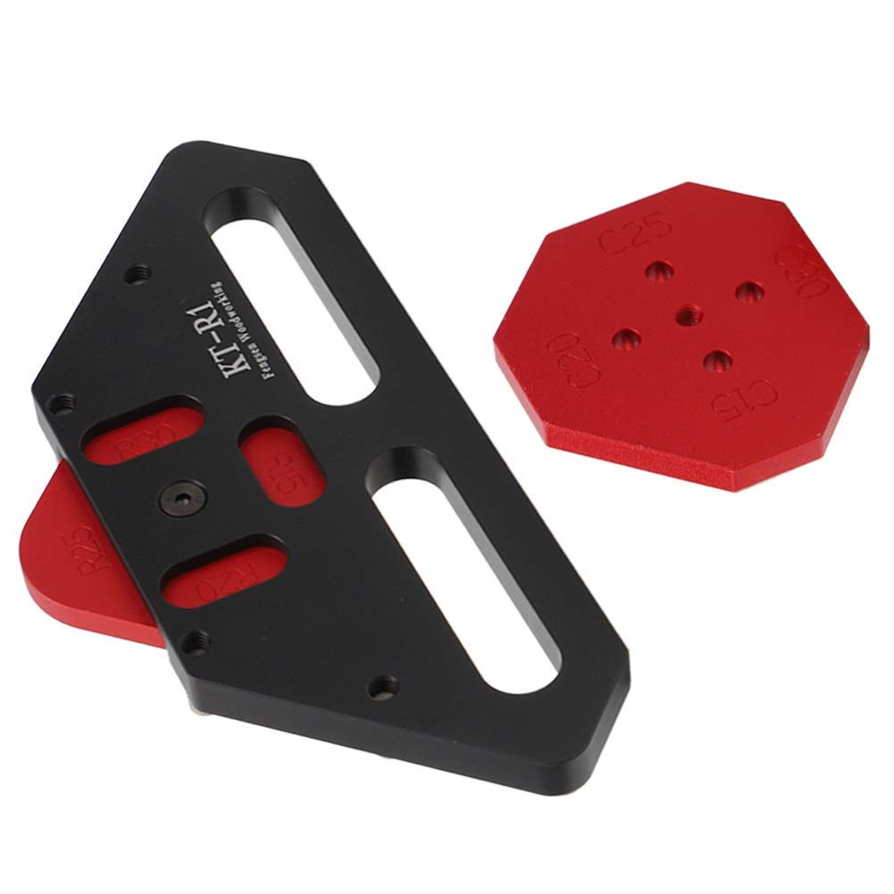 Holzbearbeitungsbogen-Positionierungsvorlage, Schnell-Jig-Eckwerkzeug aus leichter Aluminiumlegierung, Schwarz, KT R1-Modell für präzise Schreinerei und Holzbearbeitung