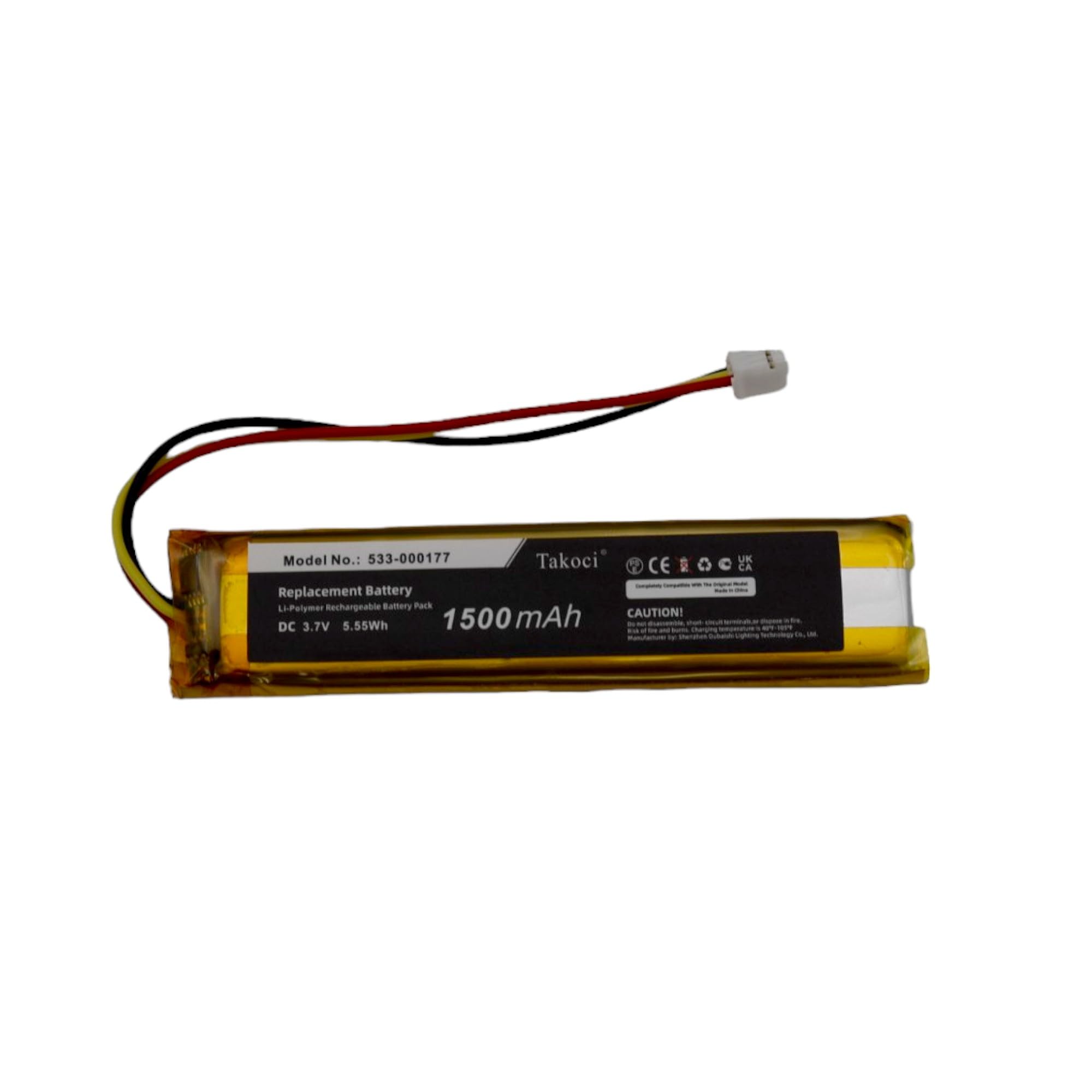 TAKOCI Replacement Battery Compatible with Log'itech MX Keys, YR0073,fits Part No 533-000177, 3.7V 1500mAh / 5.55Wh