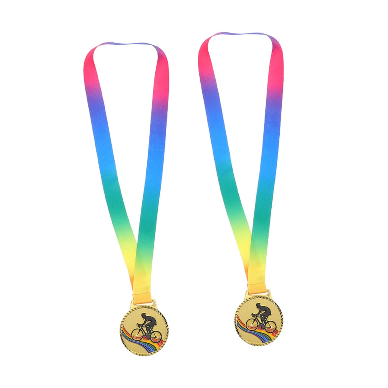Milisten Fahrrad Medaillen Aus Metall Mit Band 19.29 Zoll 2 Stück Radsportmedaille Für Kinder Und Erwachsene Sportwettbewerb Trophäe Und Preismedaillen