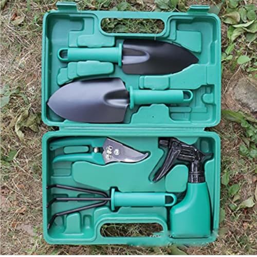 Image of Kraft Seeds Gardening Tools Kit with Box for Home Garden, Gardening Items with Ergonomic Comfort Grip, Includes Pruning Shear, Two Hand Shovel, Spray Bottle & Hand Cultivator