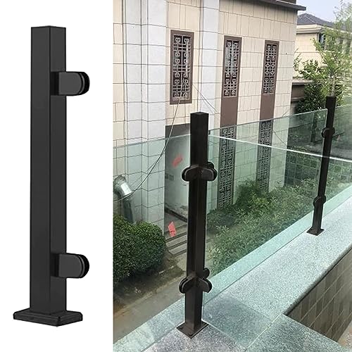 Barandilla cuadrada de vidrio para escaleras, abrazadera de vidrio para exteriores, sistema de valla de piscina de metal, gris, 120 cm