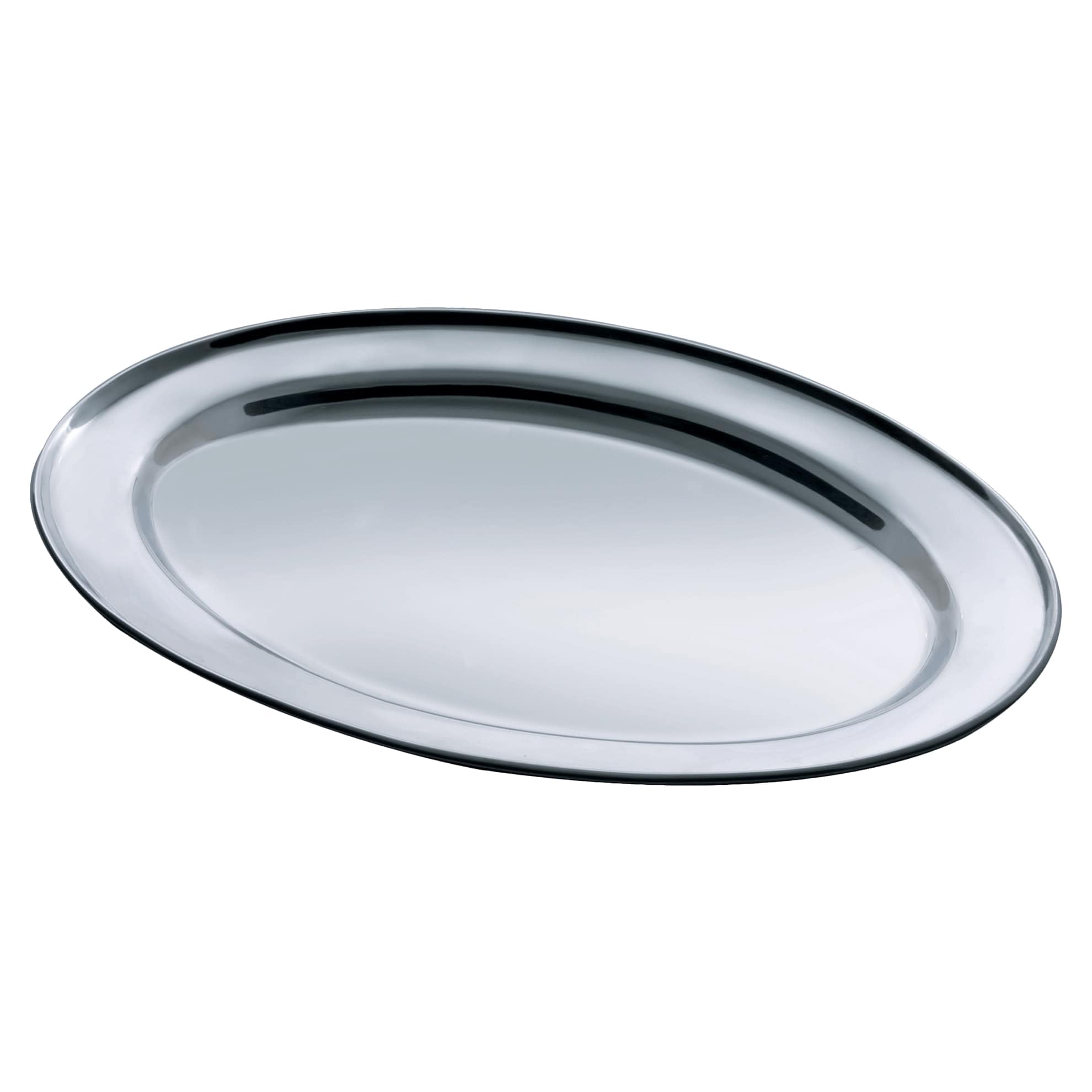 Salvinelli Fuente Ovalada, Acero Inoxidable, Acero Inoxidable, Metalizado, 55 x 37 cm