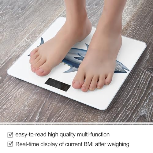 Báscula digital de baño Tuna Thunnus con pantalla LCD y cinta métrica miniatura 5