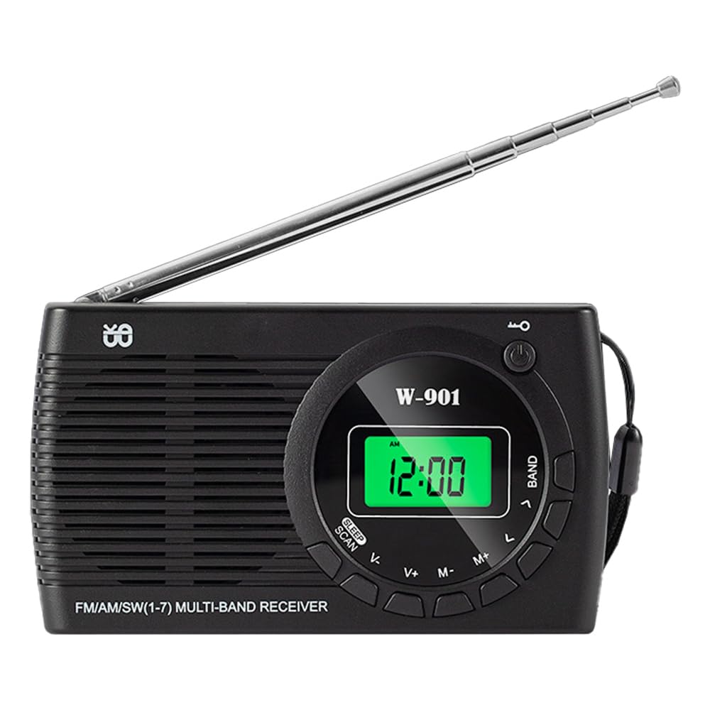 DollaTek Radio FM AM SW FM Radio z wy?wietlaczem na ekranie do w?drówek i na kempingu