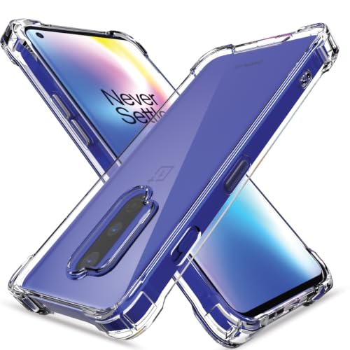Image of Outlouders Back Cover for OnePlus 8 Pro Clear Transparent PC + TPU Bumper Case with Raised Edges for Shockproof Protection (Transparent)