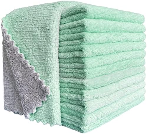 BUEDM 12 Pack Kitchen Cloth Dish Towels, 12x12 inch Soft Premium Dishcloths, Absorbent Microfiber Cleaning Cloth for Cleaning Dishes, Kitchen, Bathroom, Car