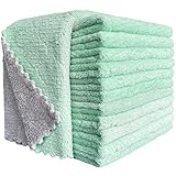 BUEDM 12 Pack Kitchen Cloth Dish Towels, 12x12 inch Soft Premium Dishcloths, Absorbent Microfiber Cl