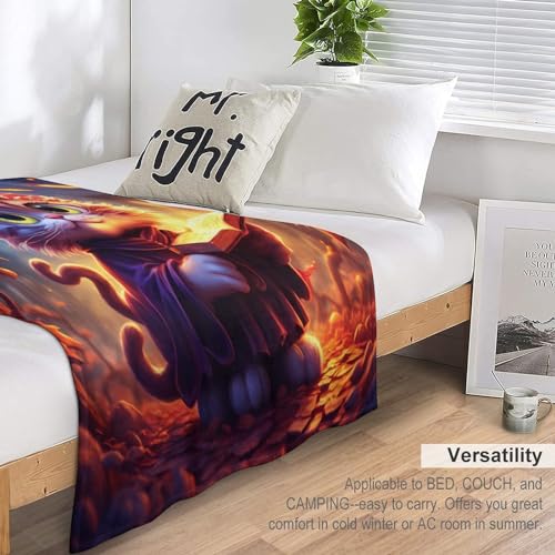 Couverture chat d'Halloween chaude et lavable contre le froid