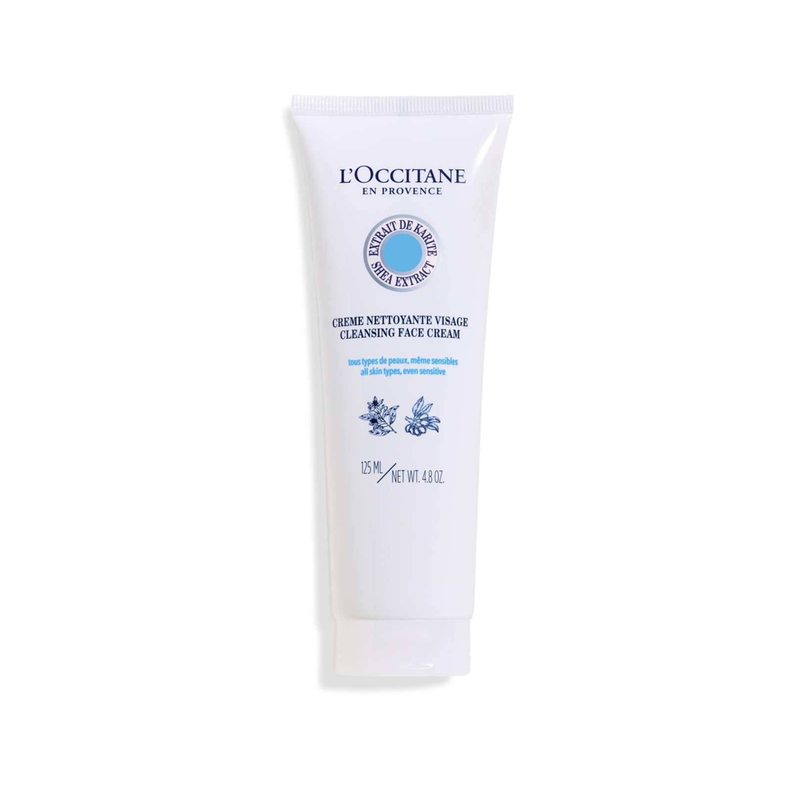 L'OCCITANE - Crème Nettoyante Visage Karité - 125 ml - Nettoie en douceur - Fabriqué en France