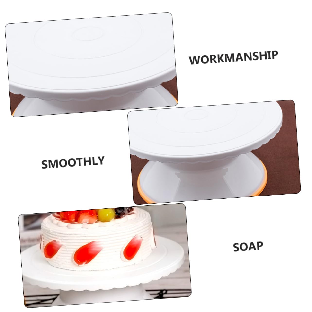 Mipcase Tablero Giratorio para Pasteles Soporte De Plástico Fácil De Limpiar para Panaderías