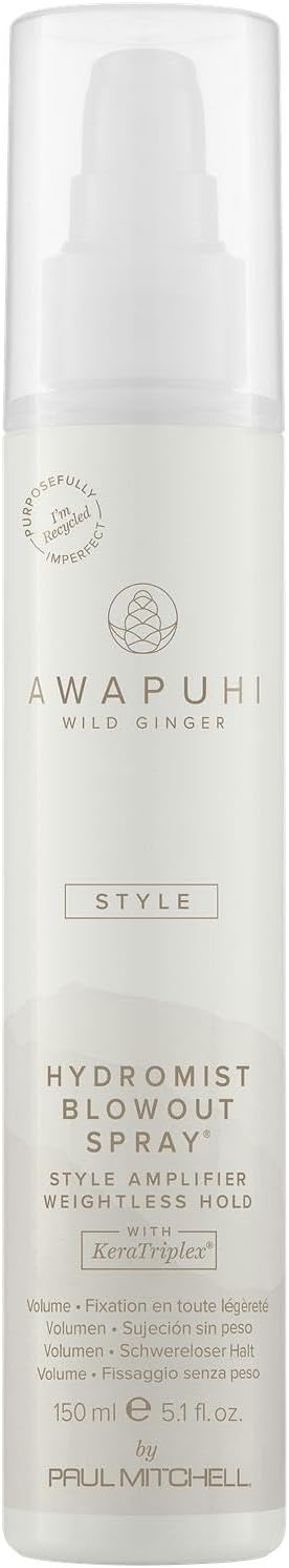 Awapuhi Wild Ginger by Paul Mitchell HydroMist Blowout Spray, Style Amplifier, Weightless Hold, For All Hair Types, 5.1 fl. oz.