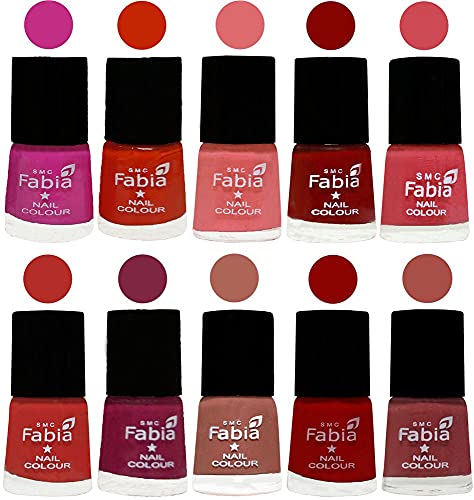 Image of ALL IN ONE (PACK OF 10), Long Lasting Glossy Nail Polish, 6 ml Each, All Vibrant Colours,02307