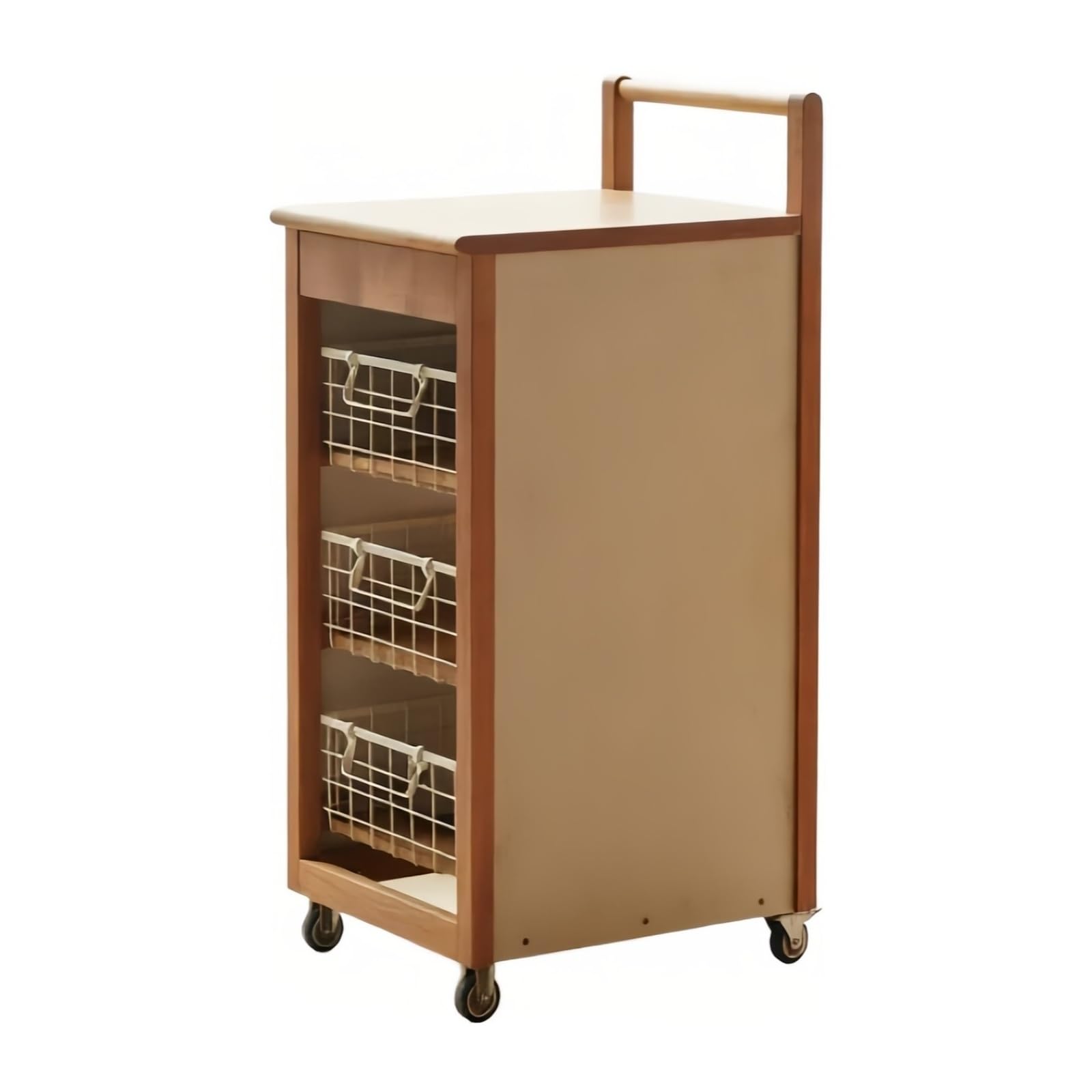 Magazzinaggio Carrello compatto con rotelle, tavolino angolare da cucina, portaoggetti for snack, soggiorno(Orange)