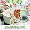 GreenLife 10 Piece Nonstick Pots & Pans Set, Detachable Handle & Stackable Cookware Set, Non Toxic PFAS-Free Skillets, Induction Kitchen Pans, Space Saving, Serving Bowls, Oven Safe, Sage Green #5