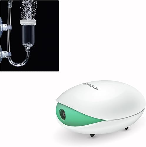 Kit de bomba de aire para tanque de peces bomba de aire de hasta 30 galones y piedras de aire de oxígeno disuelto de 1 pulgada de alto