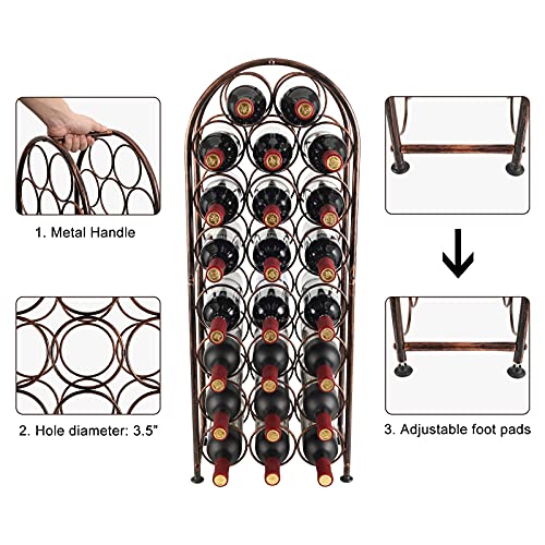 PAG 23 Bottles Arched Freestanding Floor Metal Wine