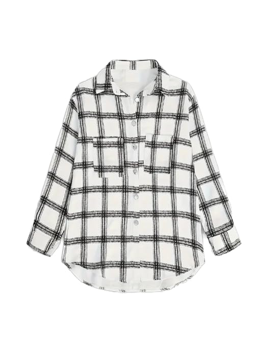 Womens Long Sleeve Plaid Shacket Button Down Oversized Shirts Jacket Casual Loose Fall Spring Blouses Tops3