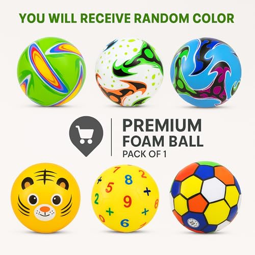 Image of PVC Foam Beach Football | No Air Needed | Kids Playball | Best Use at Pools, Beach, Outdoor & Indoor Play | Multicolor (Random Color)