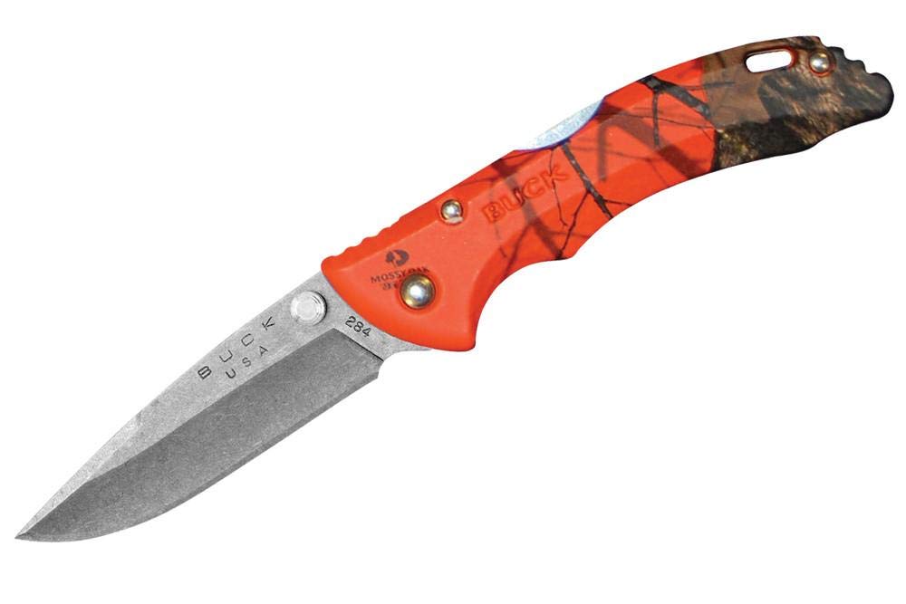 Buck Knives 0284CMS9 Bantam Folding Pocket Knife, Mossy Oak Blaze Orange Camo