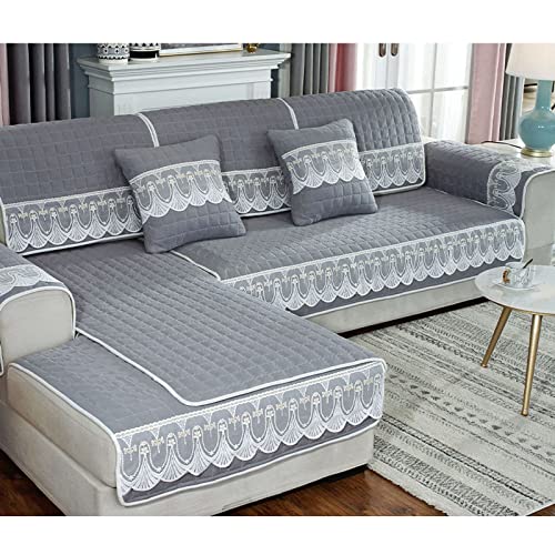 SHAFAJNC Möbelbezug Sofabezug Sofaüberwürfe,Ecksofa L-Form rutschfest Gesteppte Dicke 1/2/3/4 Sitzer Sofaschoner Sofa Schutz Sofa Überwürfe Volle Deckung Sofa Abdeckung Sofahusse-Q-90x70cm(35x28inch) Cover