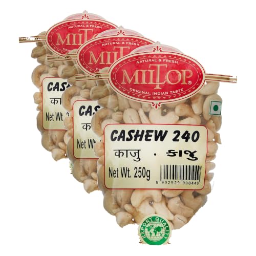 Image of Miltop Premium Big Size Cashew Nuts w240, 250g (Pack of 3)