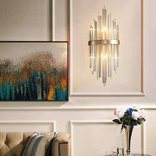 Preisvergleich Produktbild Wandleuchte Innen Außen Wandlampe Exquisite Kopfbett Kristall Wandleuchte Für Schlafzimmer Lampe Wohnzimmer Korridor Wandbeleuchtung Wohnzimmer Treppenhaus Flur Indoor 8835-2B