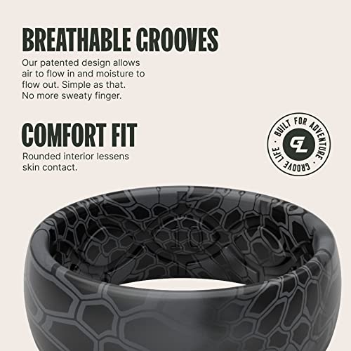 Groove Life Kryptek Camo Silicone Ring Breathable Rubber Wedding Rings for Men, Lifetime Coverage, Unique Design, Comfort Fit Ring3