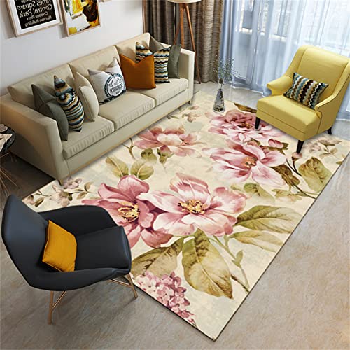 Tapis de salon rose 80x160cm au design géométrique moderne - 2