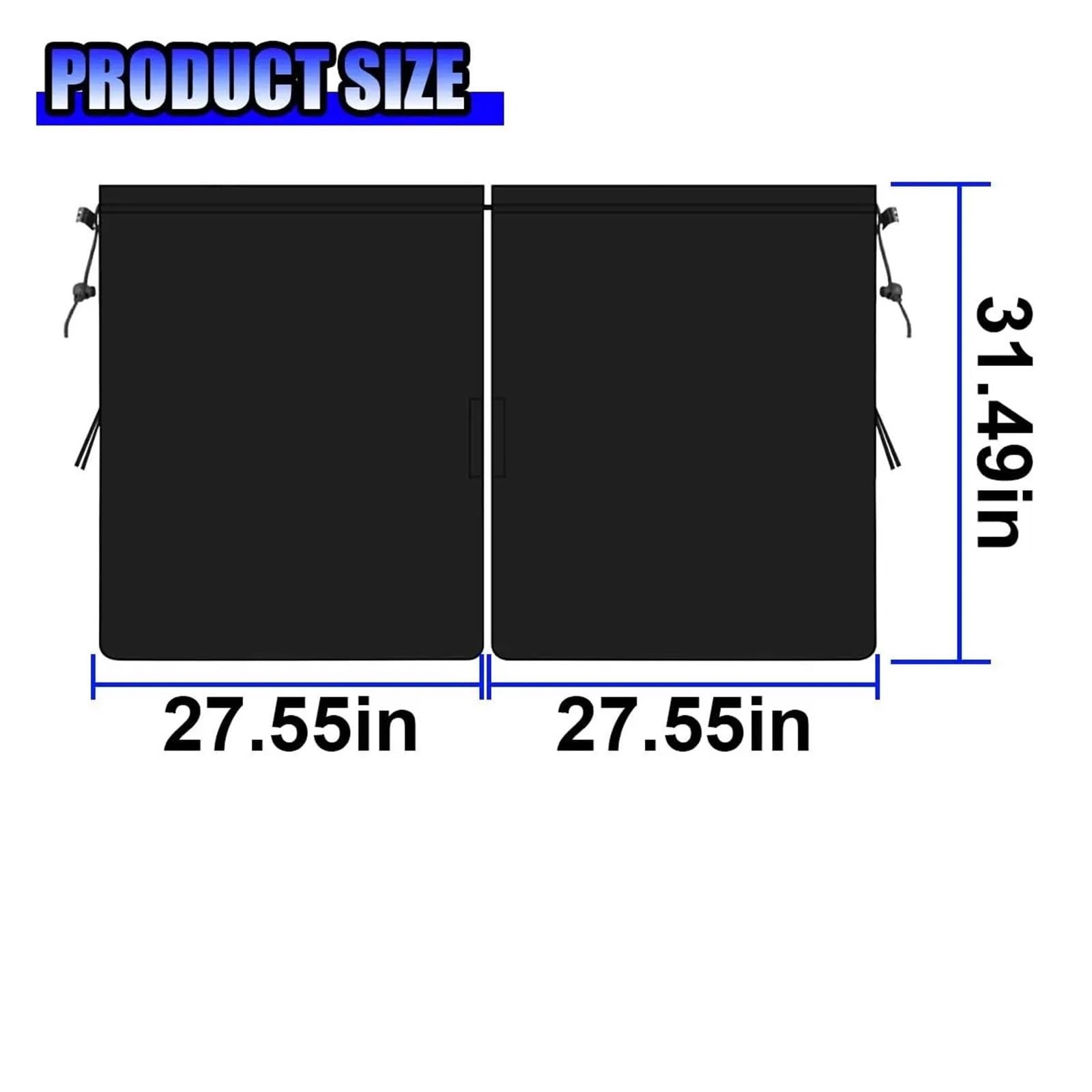 Rideaux de Séparation Voiture Rideaux d'intimité de Voiture, Couverture Universelle Pare-Soleil fenêtre for Bloquer la lumière for Dormir, Voyager, Camping(3pcs Black)