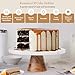 Memoravita Marble & Acacia Wood Cake Stand - 11 Inch Round Cake Display for Weddings, Birthdays & Parties - Dessert Stand for Cakes, Muffins, Pastries, Bread - Kitchen Décor - White Marble Top