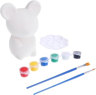 GALPADA Cartoon Rat Shape DIY Unfinished Ceramic Piggy Bank for Creative Money Saving Pot Stimulates Painting and Creativity for Childrens Birthday and Decor