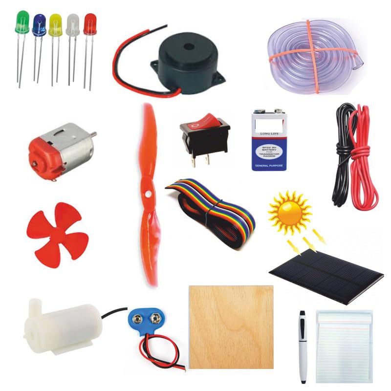 Submersible Pump DC Toy Motor Solar Panel with 9V Battery & Fan Blades DIY Kit-image-16