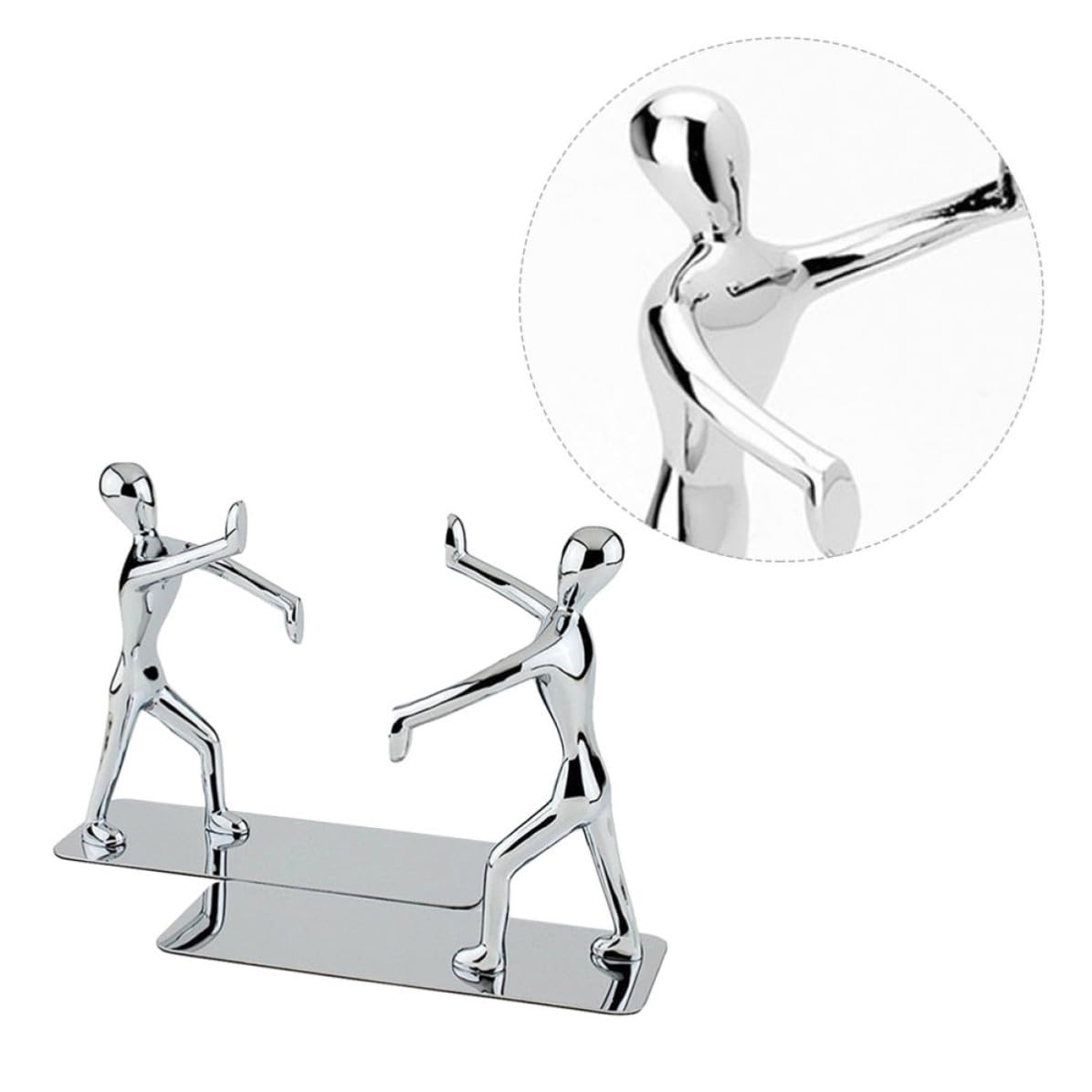 2 Stück Buchstützen aus Metall in Kung Fu Form, rutschfest