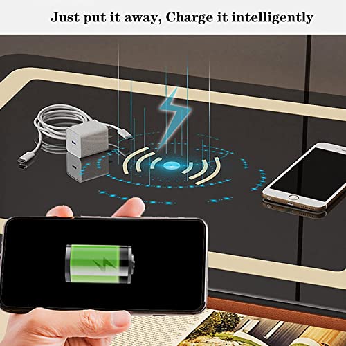 Petite table d'appoint connectée et meuble de chevet avec chargeur pour chambre - 4