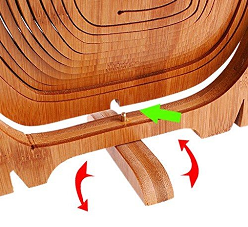 11X10.6 Inch Bamboo Fruit Bowl Collapsible Basket For Fruit Egg Bread Fruit Dried Fruit Folding Fruit Basket Multifunction Heat Resistant Bamboo Trivets Pot Mat Hot Pan Pads By Kamay's (Tomato Shaped) #TOP6