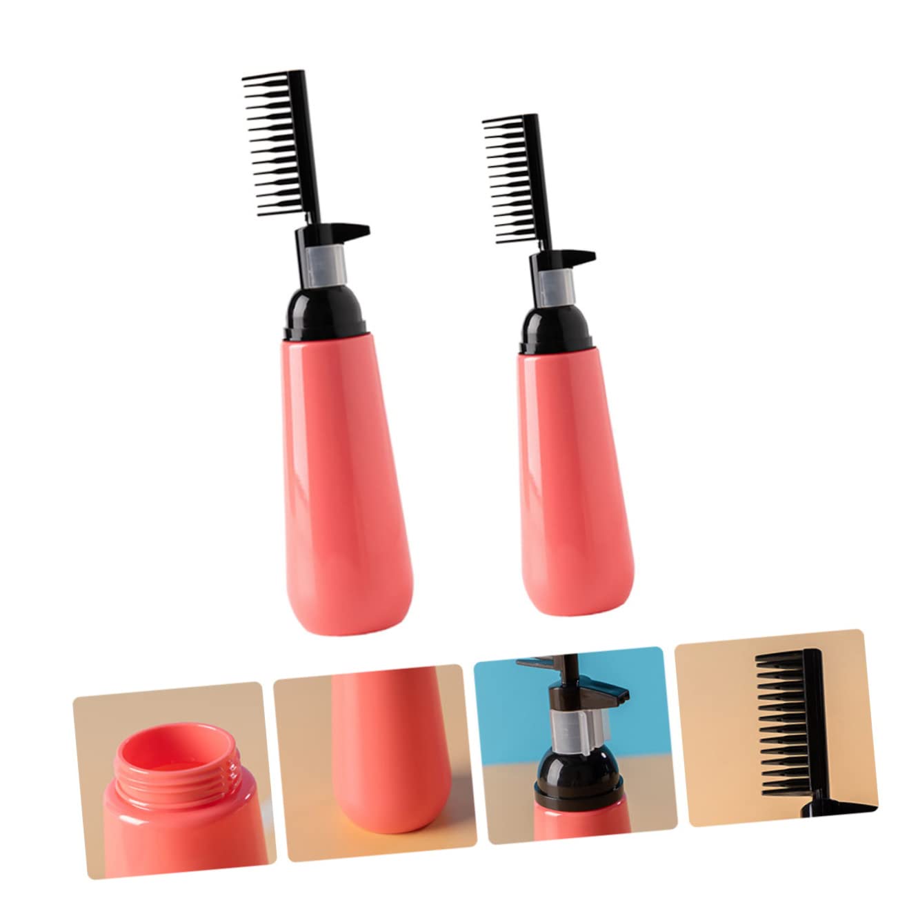 Ipetboom Hair Coloring Bottle 2pcs Plastic Hair Dye Comb Bottle Salon Hair Dye Bottle Hair Dye Rootalicator Comb
