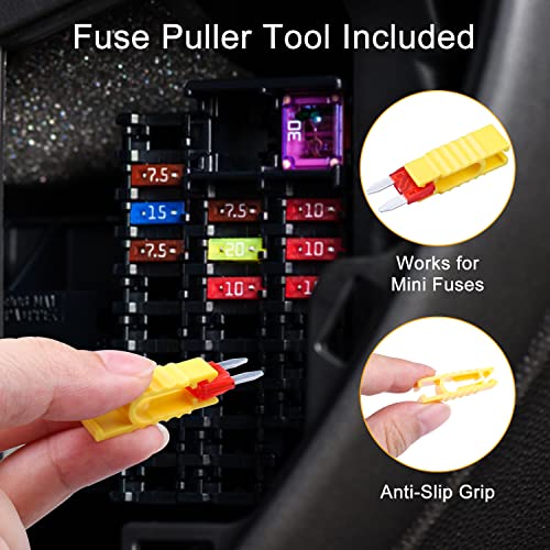 Mini Fuses Assortment Kit, 181Pcs Blade Car Fuses Kit With Fuse Tester And Puller, Atm Automotive Replacement Fuse For Auto/Rv/Boat/Truck/Motorcycle (2A/3A/5A/7.5A/10A/15A/20A/25A/30A/35A/40Amp) #TOP5