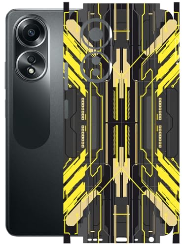 Image of AtOdds - Full Body Back Screen Guard Protector Film - Lamination Wrap Skin Sticker Compatible with Oppo A58 (4G) | Scratchproof Matte Finish (Cyber Yellow)