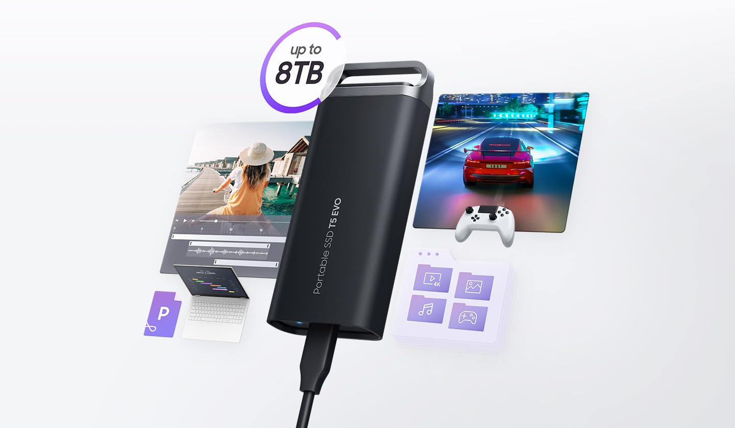Amazon.com: Samsung T5 EVO Portable SSD 2TB, USB 3.2 Gen 1