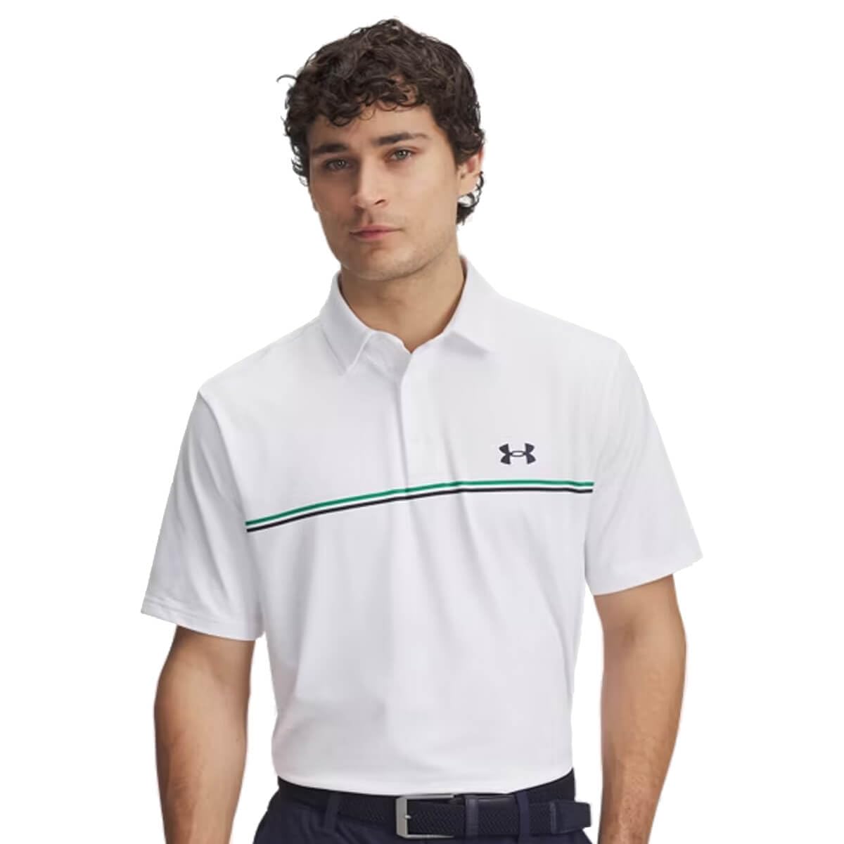 Under Armour Playoff Golf Polo 3.0 Stripe for Men, Size, White, XL