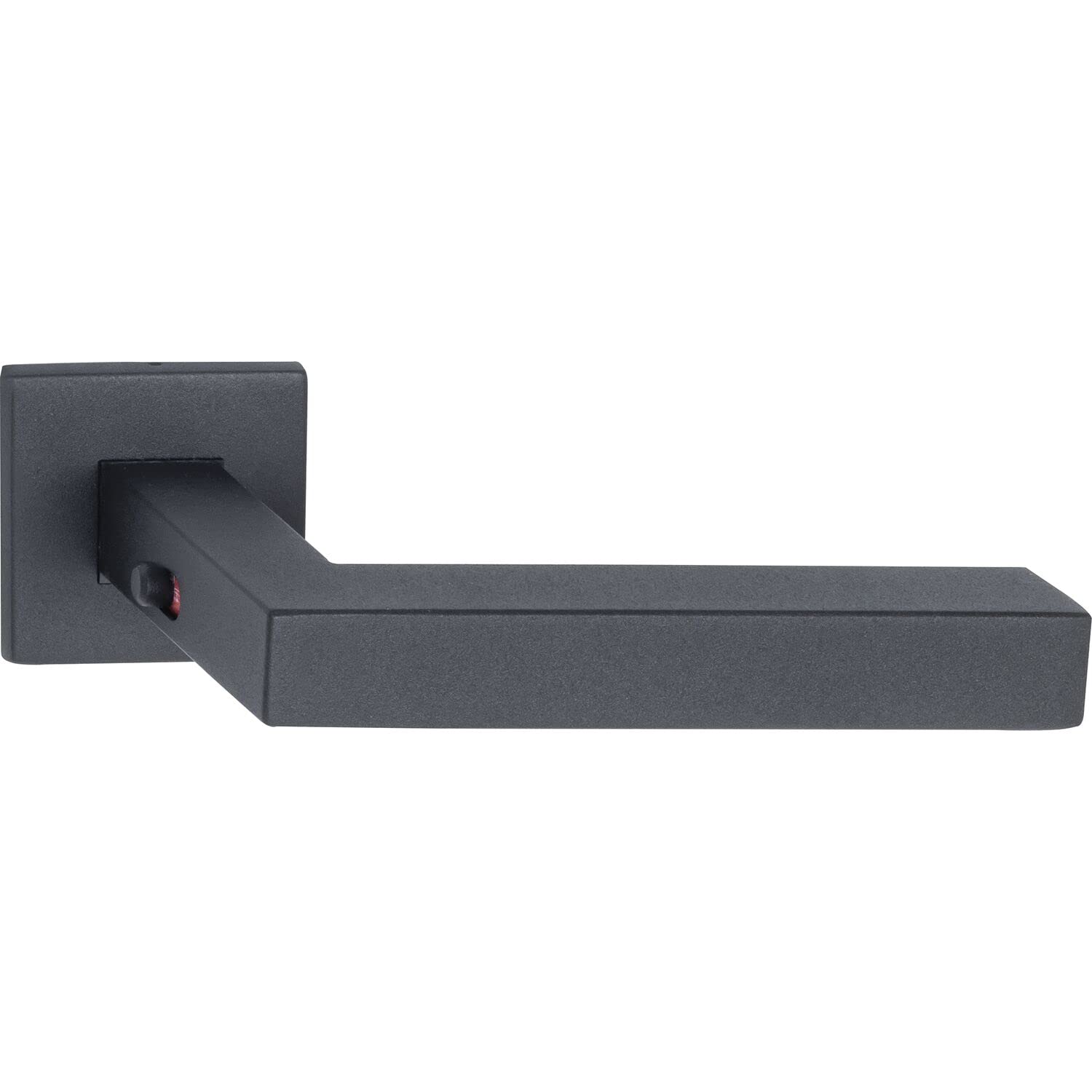 MARCHESI Square Door Handle Pair Lockable Door Thickness 50-57 mm Stainless Steel Matte Black, Stainlesssteel