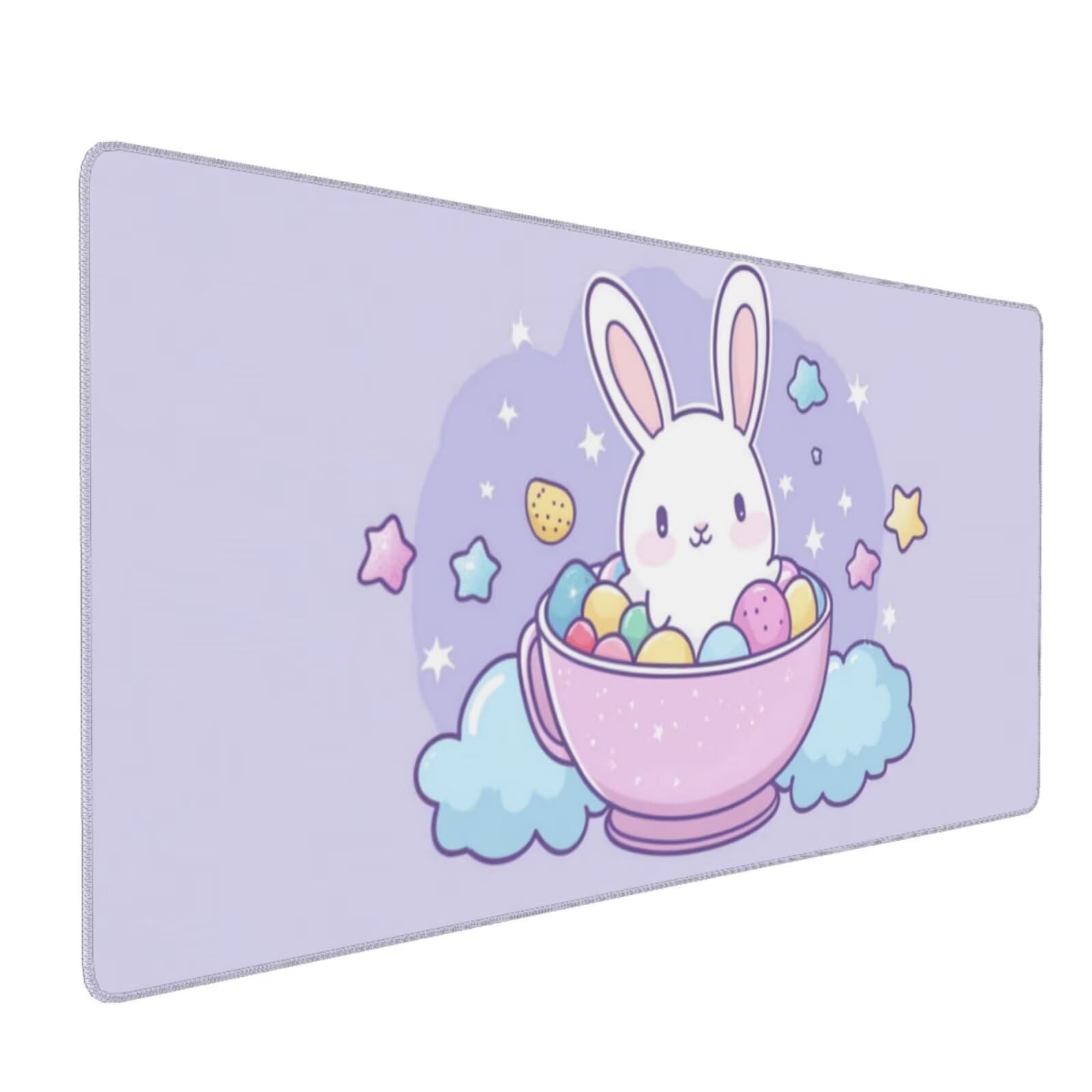 Podkładka pod mysz dla graczy XXL 1000 x 500 x 3 mm podkładka pod mysz królik, przeszyte krawędzie, wodoodporna i antypoślizgowa gumowa podstawa, komputer biurowy, gry, komputer, prezent dla mężczyzn