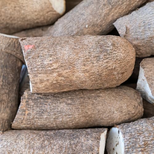 Kovafood Fresh Ghana Yam (2-3 Tubers), 10 Lbs. All Sliced and Cleaned-Cut to Guarantee Freshness upon delivery