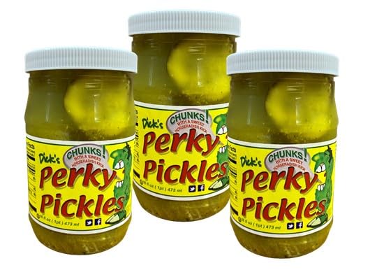 Deli Direct Dick’s Perky Pickles – Sweet Dill Pickles in Horseradish Brine, Crunchy & Flavorful Gourmet Snack, Perfect for Sandwiches, Burgers, BBQ & Charcuterie Boards 3-Pack