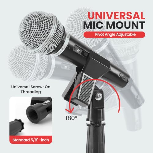 Image of PylePro PMKS5 Compact Base Microphone Stand, Black