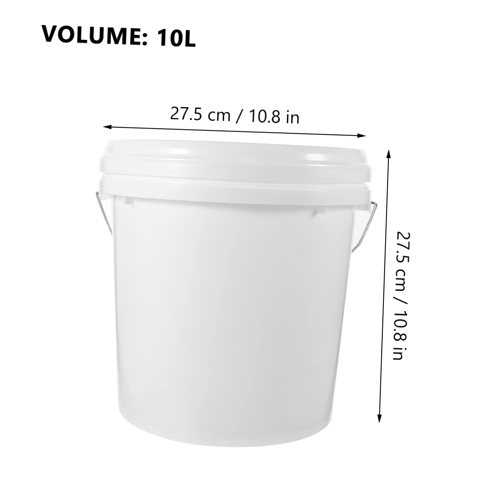 Cubo de Hdpe Blanco de 10 litros de Pintura Multifuncional con Tapa Resistente y Fácil de Transportar para Almacenar y Mezclar Pintura