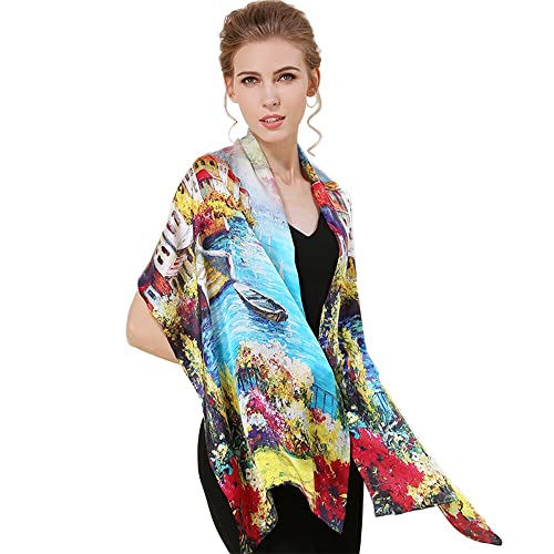 100% Mulberry Silk 172cm*52cm Long Scarf for Women Large Shawls for Headscarf and Neck with Gift Packed