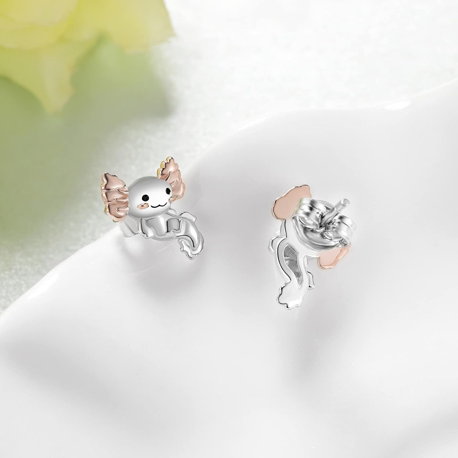 Axolotl/Cow Earrings 925 Sterling Silver Animal Earrings for Girls Cute Animal Gifts for Women Birthday Christmas - Image 3